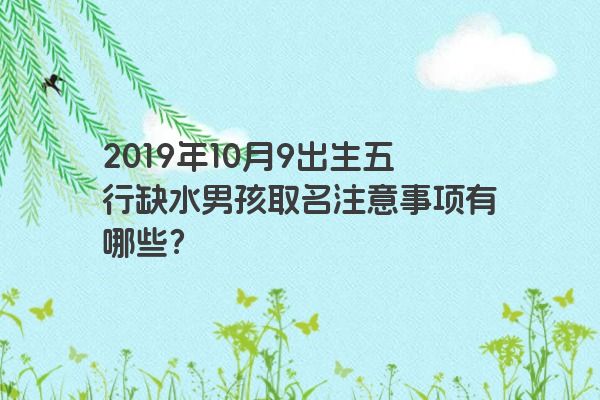 2019年10月9出生五行缺水男孩取名注意事项有哪些？