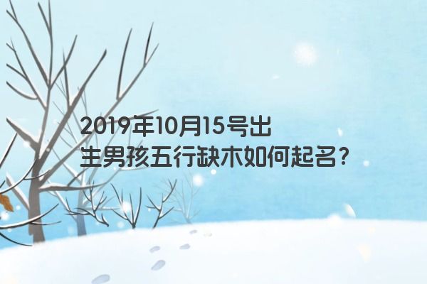 2019年10月15号出生男孩五行缺木如何起名？