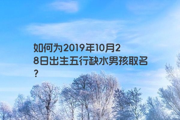 如何为2019年10月28日出生五行缺水男孩取名？