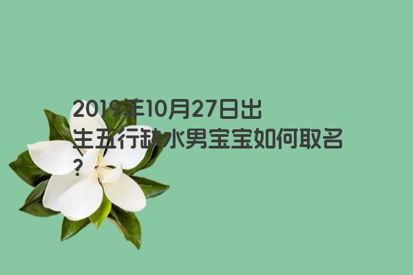 2019年10月27日出生五行缺水男宝宝如何取名？