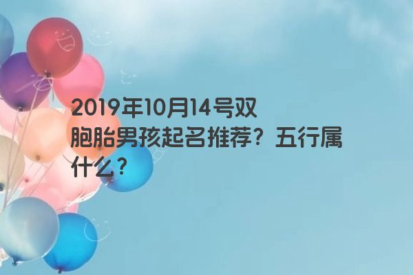 2019年10月14号双胞胎男孩起名推荐？五行属什么？