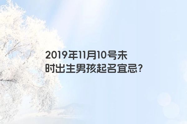 2019年11月10号未时出生男孩起名宜忌？