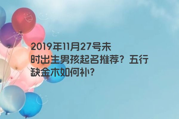 2019年11月27号未时出生男孩起名推荐？五行缺金木如何补？