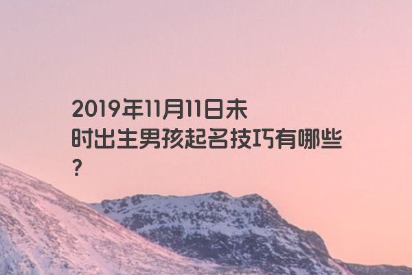 2019年11月11日未时出生男孩起名技巧有哪些？