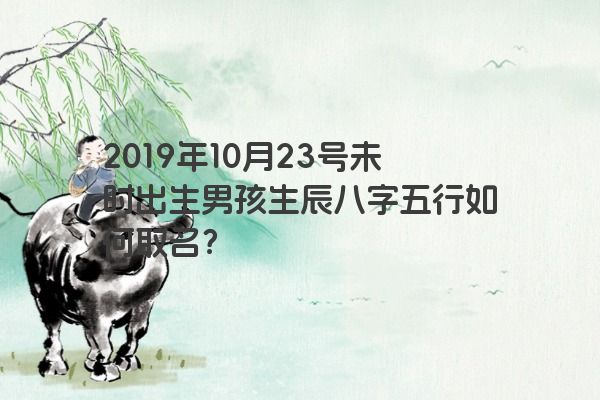 2019年10月23号未时出生男孩生辰八字五行如何取名？