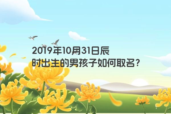 2019年10月31日辰时出生的男孩子如何取名？
