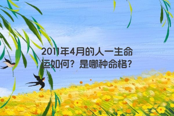 2011年4月的人一生命运如何？是哪种命格？