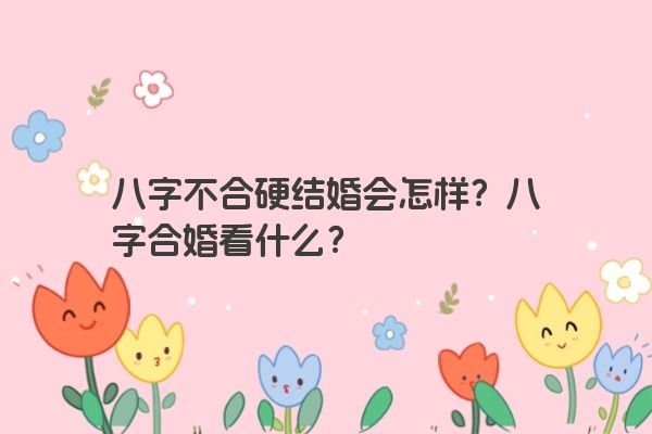 八字不合硬结婚会怎样？八字合婚看什么？