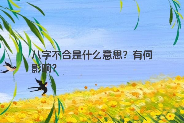 八字不合是什么意思？有何影响？