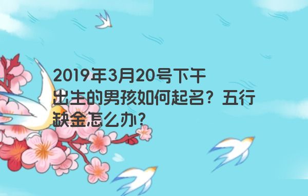 2019年3月20号下午出生的男孩如何起名？五行缺金怎么办？