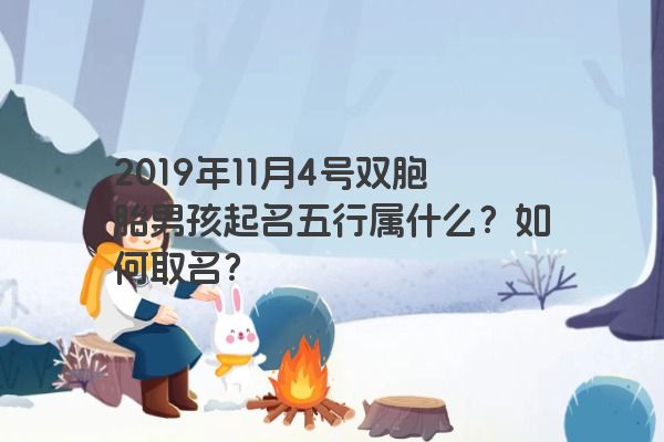2019年11月4号双胞胎男孩起名五行属什么？如何取名？