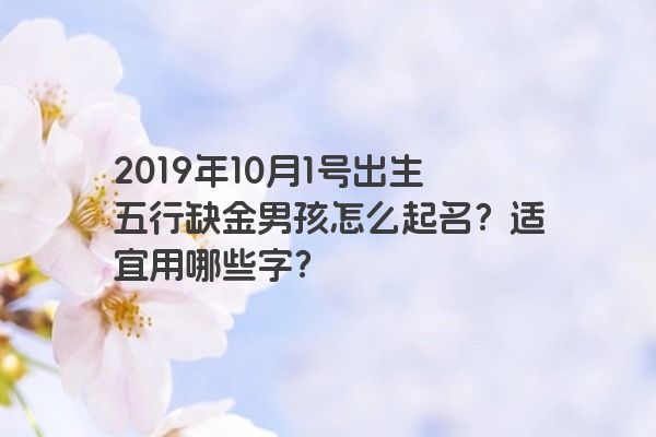2019年10月1号出生五行缺金男孩怎么起名？适宜用哪些字？