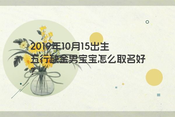 2019年10月15出生五行缺金男宝宝怎么取名好？