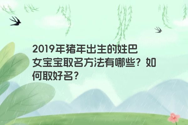 2019年猪年出生的姓巴女宝宝取名方法有哪些？如何取好名？