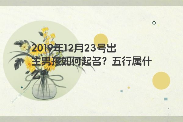 2019年12月23号出生男孩如何起名？五行属什么？