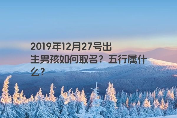 2019年12月27号出生男孩如何取名？五行属什么？