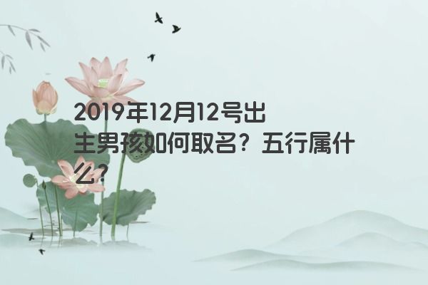 2019年12月12号出生男孩如何取名？五行属什么？