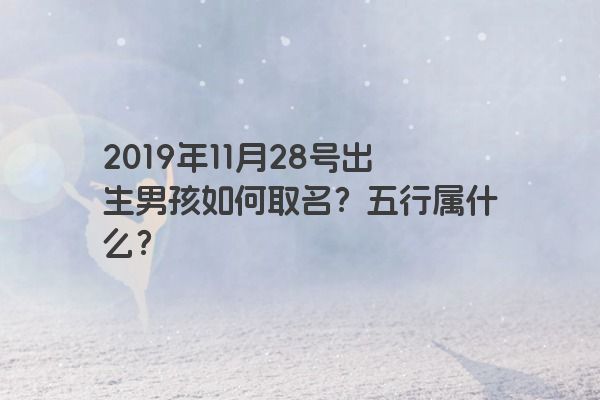 2019年11月28号出生男孩如何取名？五行属什么？