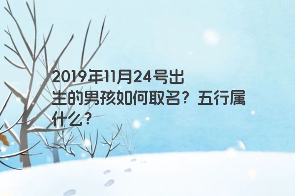 2019年11月24号出生的男孩如何取名？五行属什么？