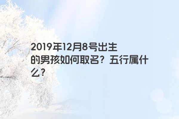 2019年12月8号出生的男孩如何取名？五行属什么？