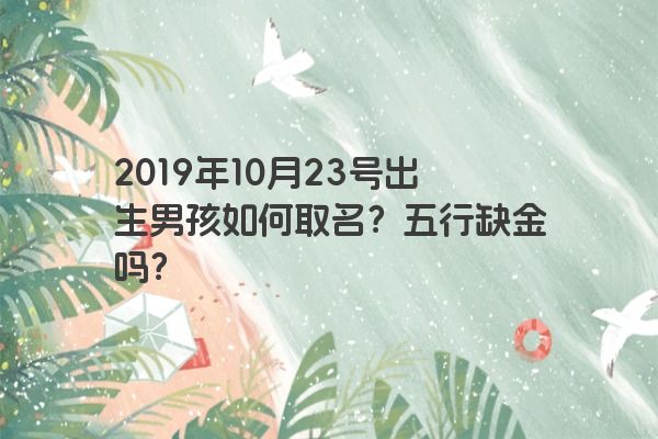 2019年10月23号出生男孩如何取名？五行缺金吗？