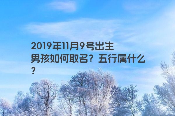 2019年11月9号出生男孩如何取名？五行属什么？