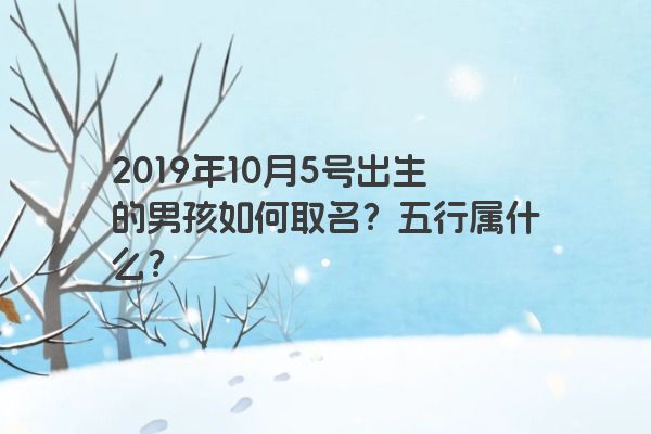 2019年10月5号出生的男孩如何取名？五行属什么？