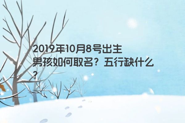2019年10月8号出生男孩如何取名？五行缺什么？
