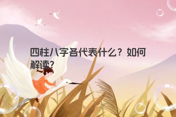 四柱八字各代表什么？如何解读？