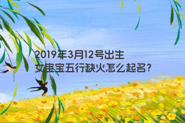 2019年3月12号出生女宝宝五行缺火怎么起名？