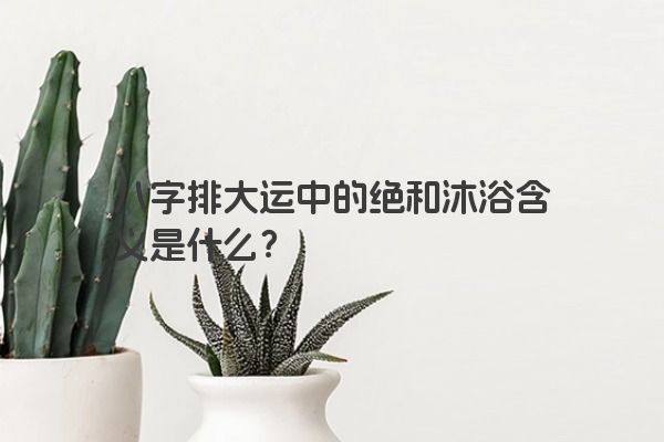 八字排大运中的绝和沐浴含义是什么？