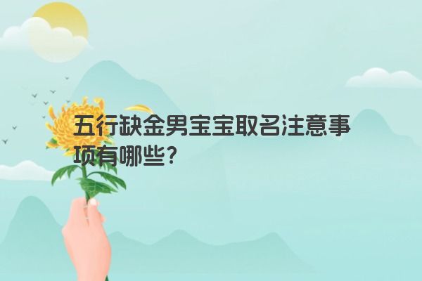 五行缺金男宝宝取名注意事项有哪些？