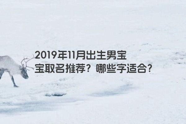 2019年11月出生男宝宝取名推荐？哪些字适合？