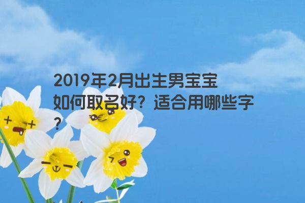 2019年2月出生男宝宝如何取名好？适合用哪些字？