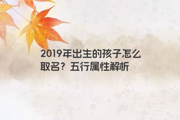 2019年出生的孩子怎么取名？五行属性解析