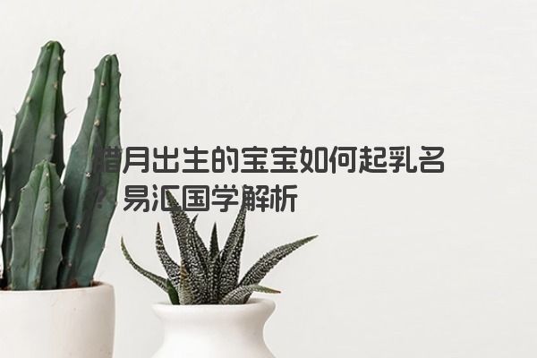 腊月出生的宝宝如何起乳名？易汇国学解析