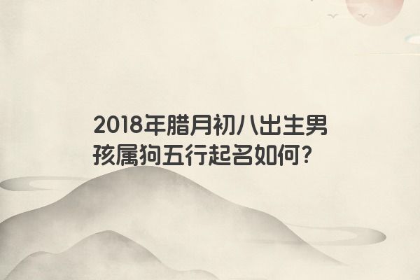 2018年腊月初八出生男孩属狗五行起名如何？