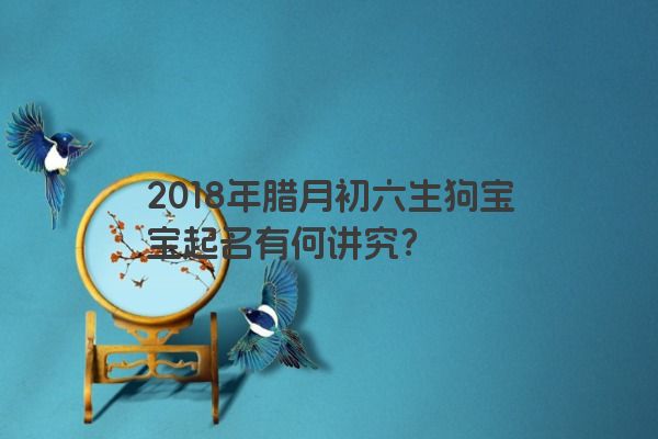 2018年腊月初六生狗宝宝起名有何讲究？