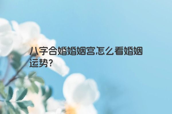八字合婚婚姻宫怎么看婚姻运势？