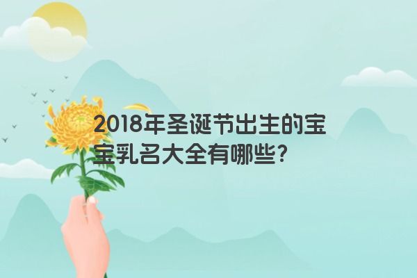 2018年圣诞节出生的宝宝乳名大全有哪些？