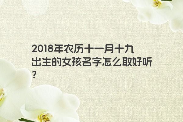 2018年农历十一月十九出生的女孩名字怎么取好听？