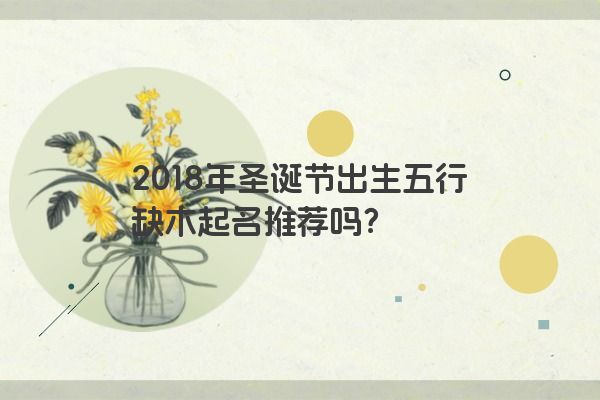 2018年圣诞节出生五行缺木起名推荐吗？