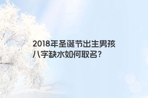 2018年圣诞节出生男孩八字缺水如何取名？