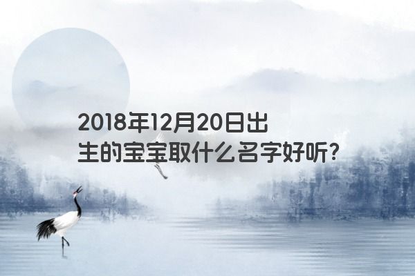 2018年12月20日出生的宝宝取什么名字好听？