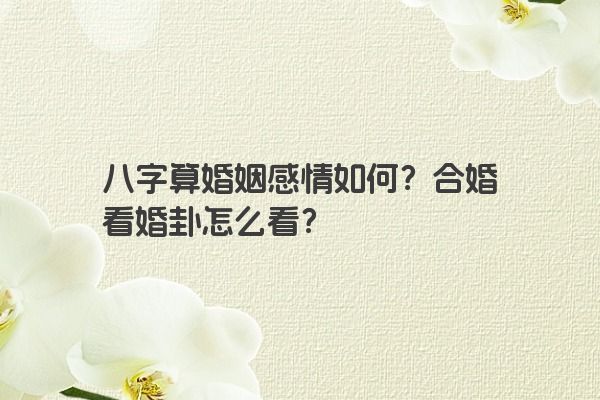 八字算婚姻感情如何？合婚看婚卦怎么看？