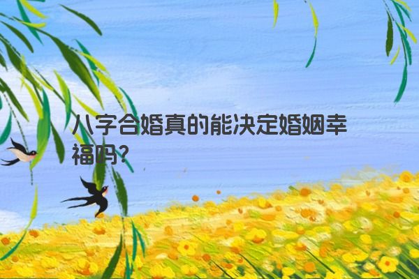 八字合婚真的能决定婚姻幸福吗？
