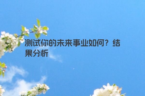 测试你的未来事业如何？结果分析