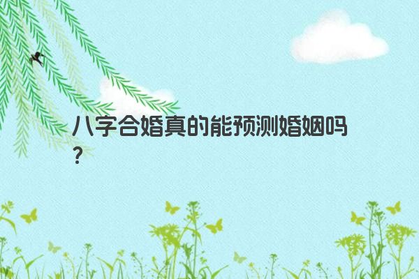 八字合婚真的能预测婚姻吗？