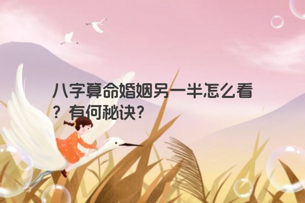 八字算命婚姻另一半怎么看？有何秘诀？