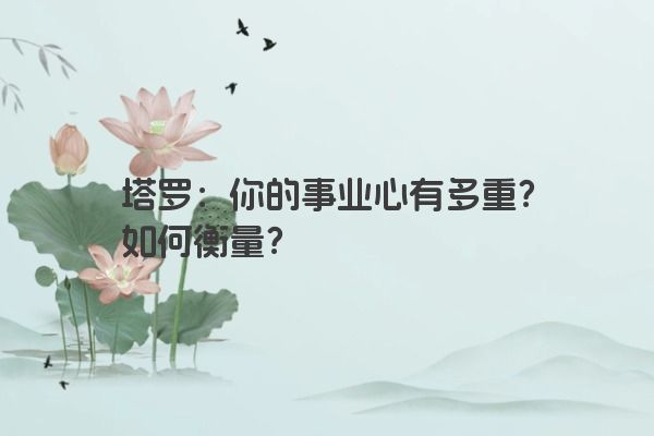 塔罗：你的事业心有多重？如何衡量？